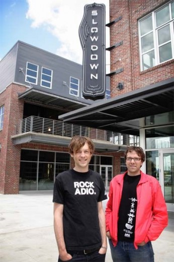 Robb Nansel, left, and Jason Kulbel stand in front of Slowdown waaay back in June 2007.