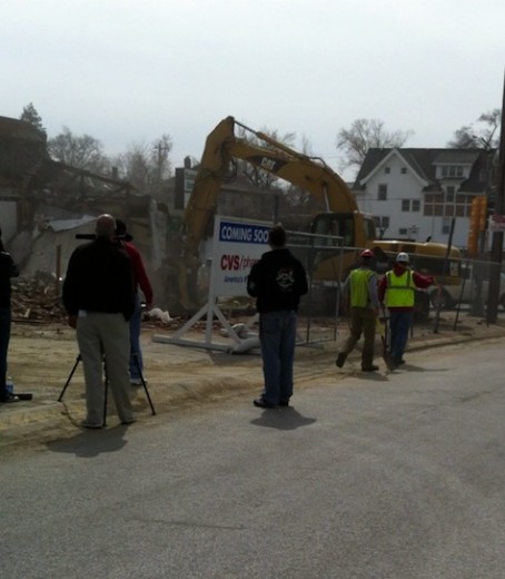 The 49'r building is demolished, March 18, 2011.