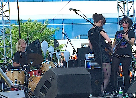 Ex-Hex on the Maha Music Festival main stage, 8/15/15.