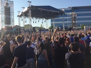 The crowd gets into Atmosphere at The Maha Music Festival, 8/15/15.
