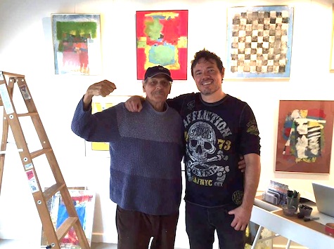 Artist extraordinaire Sidney "Buzz" Buchanan, left, and son Patrick Buchanan of the legendary Omaha band Mousetrap. Sidney's art show opens tomorrow at The Little Gallery. 