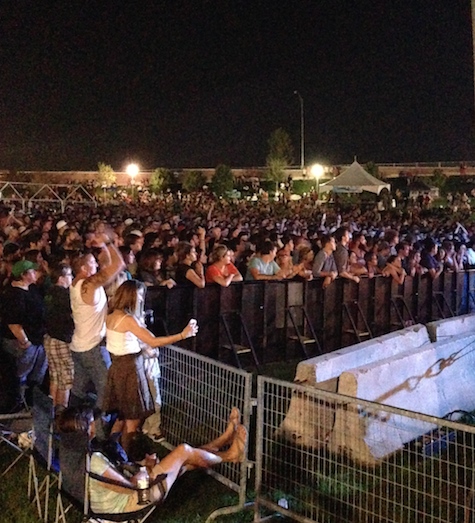 The Maha Music Festival crowd late in the evening, looking from stage left. 