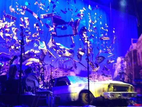 The set for Hedwig and the Angry Inch at the Belasco on Broadway. Getting a shot during the performance was impossible as vultures were circling, warning people that photos were not allowed...
