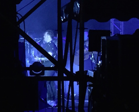 A view from the side of the stage of Modest Mouse's Isaac Brock during the Maha Music Festival, 08/15/15.