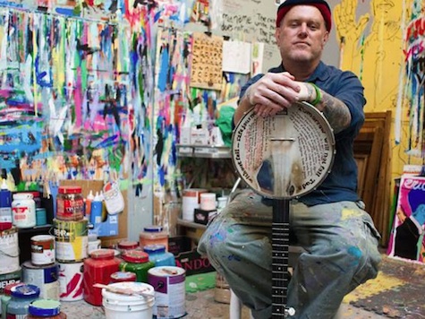 Artist, musician, DIY pioneer Tim Kerr is the featured artist tonight at Sweatshop Gallery.